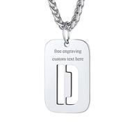Pendentif Plaque Militaire Collier Homme Armé Personnalisable Identite Femme Lettre Initial Prénom Gravure Personnalisé Médaillon Inoxydable D Argenté Bijoux Cadeau Noël Fêtes des Mères Pères