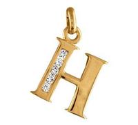 Pendentif Plaqué Or - 1001 BIJOUX - Initiale H - Femme - Doré