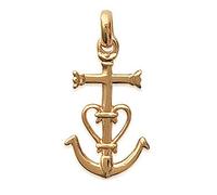 Pendentif Plaqué Or Croix de Camargues - Bijoux Femme Ancre Marine - Tradition, Région, Foi, Bijou Mixte Homme Femme, Marque Francaise