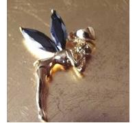 Pendentif Plaqué Or ""Fée Clochette"" Noir