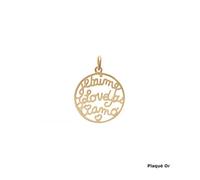 Pendentif plaqué Or Médaille Message Je T'Aime