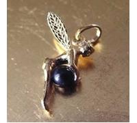 Pendentif Plaqué Or ""Petite Fée"" Noir