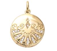 Pendentif Plaqué Or 'Secrets' blanc doré (cassolette) - 19x19 mm [Q7588]
