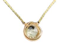 Pendentif poire facetté en améthyste naturelle verte 12 x 8 mm, collier en argent sterling 925 avec chaîne en câble de 45 cm, guérison spirituelle, soulagement du stress, chakra du troisième œil |