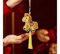 Pendentif porte-bonheur 2026 avec motif animal de dessin animé pour porte et décoration murale festive (doré)