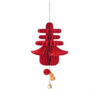 Pendentif porte-bonheur de l'année du cheval en papier rouge pour fête du Nouvel An chinois, bureau (calebasse)