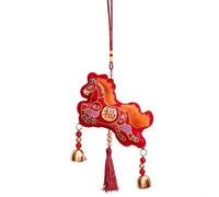 Pendentif porte-bonheur du Nouvel An, matériau en tissu 2026, année du cheval, festival du printemps ornement à suspendre avec motif de lion artistique pour décoration d'intérieur