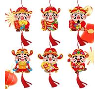 Pendentif porte-bonheur pour la fête du Printemps, pendentif du Nouvel An chinois rouge | Pendentif à pompons pour la fête du printemps chinois,Ornements de décoration pour la maison, le Restaurant, l