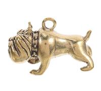 Pendentif Porte-clés Bouledogue en Laiton Vieilli, Breloque Vintage | Ornement Suspendu Décoratif, Style Unique, Marron, pour Paquet à Main et Trousseau