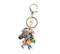 Pendentif porte-clés coloré mettant en valeur un cheval et un accent floral pour les amateurs d ' animaux et les particuliers branchés, décoration en alliage de Zn