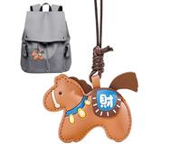 Pendentif porte-clés - Porte-bonheur de l'année du cheval chinois, pendentif de bon augure avec carte de voeux, accessoire décoratif pour un usage quotidien | Article élégant souvenir cadeau | Or