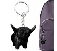 Pendentif Portefeuille De Vache Highland Cow | Chain De Clés De Vache Highland Anti-permante | Décor De Vache Highland, Clés À Animaux Artistiques, Cadeaux De Vache Highland, Highland Cow Cake Topper,