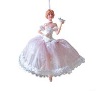 Pendentif poupée de Noël, pendentif danseuse de ballet pour décoration de sapin de Noël, ange de ballet (fille rose)