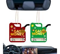 Pendentif pour Argent de Noël, Deux Pièces en Bois Suspendables, Carte Porte-Argent en Forme d'arbre De Noël, pour Mur Fenêtre Balustrades Fête Famille Amis Couples Fille Et Fils