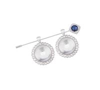 Pendentif pour bouquet de mariée - Cabochons circulaires en verre - Cadre en alliage - Accessoire souvenir de mariage, One Size, Comme décrit
