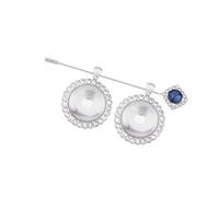 Pendentif pour bouquet de mariée - Cabochons circulaires en verre - Cadre en alliage - Accessoire souvenir de mariage, taille unique, Comme décrit
