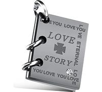 Pendentif pour chaîne Love Story-Argent/Noir KP24095