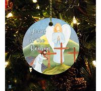 Pendentif pour Décorations Légendes Locales Dessins Naissance De Jésus Céramique Ornements De Noël, Ornement Noel avec Ficelle