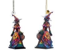 Pendentif pour intérieur de voiture - Sorcière d'Halloween - Décoration à suspendre - Décoration de voiture - Jouet en acrylique