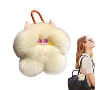 Pendentif pour poupée en peluche de dessin animé, porte-clés de veau | Cute Rex Rabbit Furry Plush Animal Key Rings Pendentif - Bag FASH FASHE Creative Accessoires pour la décoration de sac à dos