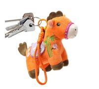 Pendentif pour sac en forme de cheval - Souvenir cousu manuellement - Porte-clés créatif en forme de cheval 2026, pour famille, collègues, anniversaire, fête, maison, voyage, nouvel an, salon, orange