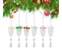 Pendentif pour sapin de Noël - 6 pièces 3D à suspendre, pendentifs en acrylique en forme de fruits de pin pour arbres de Noël, pour seuil de porte, mur, salon, chambre