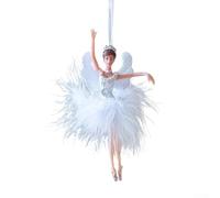 Pendentif pour sapin de Noël avec poupée d'ange de ballet fabriqué en matériau ABS, conçu pour une décoration de vacances durable et un attrait saisonnier (A Feathered Girl)