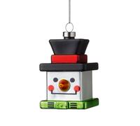 Pendentif pour sapin de Noël Bonhomme de neige Snow Cube Alessi noir, Designer Massimo Giacon, Marcello Jori, 5.5x8.5x5.5 cm