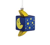 Alessi Décoration de Noël Mooncube GJ02 8 – Forme lune en verre soufflé décoré à la main Multicolore