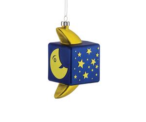 Pendentif pour sapin de Noël Lune Mooncube Alessi or, Designer Massimo Giacon, Marcello Jori, 6x9.2x5.5 cm