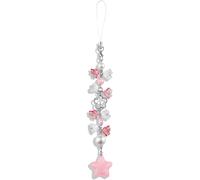 Pendentif Pour Téléphone Portable - Motif Fleurs Et Étoiles - Rose - Jolie Dragonne - Pour Téléphone Portable - Pendentif Universel - Porte-Clés - Étoile Y2k - Pour Sac - Pendentif[Ppj00151]