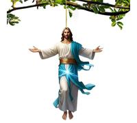 Pendentif pour voiture 2D plat en acrylique Jésus décoration intérieure du véhicule Pour camping-car, SUV, femmes, hommes voyage