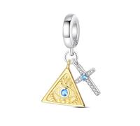 Pendentif pyramide troisième œil, accessoire de bracelet à breloques en argent sterling 925, compatible avec le collier bracelet pandora, cadeau pour femme