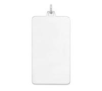 Pendentif rectangulaire en argent sterling 925 plaqué rhodium poli poli sur le devant et l'arrière - 47,8 x 22,75 mm de large - 0,7 mm d'épaisseur - Collier pour femme