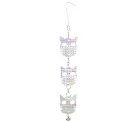 Pendentif Réfléchissant Anti-Oiseaux Tête de Chat en PVC Métal Argenté | Décoration Suspendue pour Balcon, Pièce Effaroucheuse, Usage Extérieur
