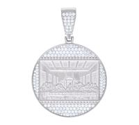 Pendentif religieux en argent sterling 925 pour homme 2,24 carats Moissanite Dernière Cène 53,8 x 36,7 mm de large Collier pour homme