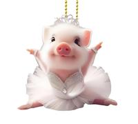 Pendentif Rétroviseur 2D Acrylique, Pendule Cochon Véhicule Décoratif, Décoration Esthétique Mignonne Pour Sac Habitacle Rétroviseur Clés Fenêtre Mur Porte