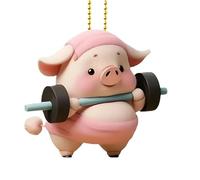 Pendentif Rétroviseur 2D Acrylique - Pendule Cochon Véhicule Décoratif,Pendentif Mignon Décoratif pour Clés Intérieur Voiture Rétroviseur Maison Noël