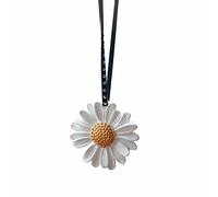 Pendentif Rétroviseur Voiture,LSGGTIM Ornements de Voiture Pendentif Femelle Créative Petite Marguerite Fleur,Pendentif Parfum Voiture Décoration de Voiture Intérieur de Voiture,Or Blanc