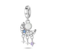 Pendentif romantique voyage sur la lune, breloque de bracelet en perles, convient aux bracelets de 3 mm à 4,5 mm
