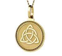 Pendentif rond de 28 mm en argent sterling 925 gravé d'une pièce de monnaie représentant un diable, plaqué or, pour homme et femme, avec câble de 45 cm (18 pouces), bijou fait main |LK_ENGP_0374