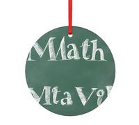 Pendentif rond de Noël en aluminium pour sapin de Noël, formes théoriques, leçons de mathématiques, étiquettes de vacances, ornements 2 tailles 7,9 cm/9,9 cm