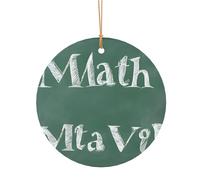 Pendentif rond de Noël en aluminium pour sapin de Noël, formules de formes, théorie de mathématiques, pendentifs imprimés, étiquettes de vacances, ornements en 2 tailles : 7,9 cm/9,9 cm