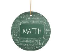 Pendentif rond de Noël en aluminium pour sapin de Noël, formules de formes, théorie, leçon de mathématiques, pendentifs imprimés, étiquettes de vacances, ornements en 2 tailles : 7,9 cm/9,9 cm