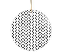 Pendentif rond droit de 7,3 cm avec motif noir et blanc, décoration en acrylique transparent, décoration d'arbre de Noël.