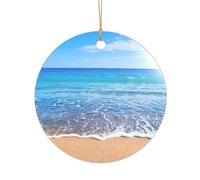 Pendentif rond droit de 7,3 cm en acrylique transparent pour sapin de Noël.