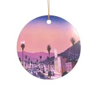 Pendentif rond droit de 7,3 cm The Old Hollywood, décoration en acrylique transparent, décoration d'arbre de Noël.