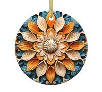 Pendentif rond en céramique de Noël YTUOPWE Mystique Couronne Image Décoration festive à suspendre