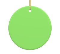 Pendentif rond en céramique vert clair de couleur unie, fête du Nouvel An, banquet de vacances de Noël, pendentif créatif arbre de Noël de 7,4 cm,