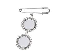 Pendentif rond en dentelle avec photo - Transfert de chaleur - Décoration de fête de fiançailles - Broche de boutonnière de mariage, taille unique, Comme décrit